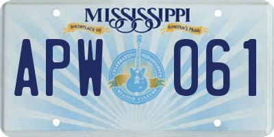 MS license plate APW061