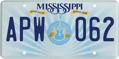 MS license plate APW062