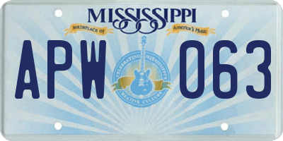 MS license plate APW063