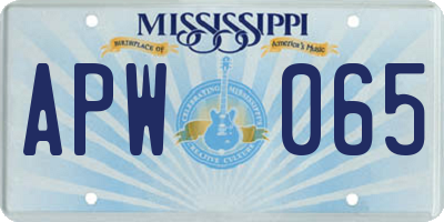 MS license plate APW065