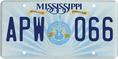 MS license plate APW066
