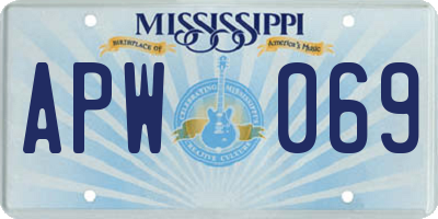MS license plate APW069
