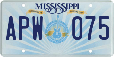 MS license plate APW075