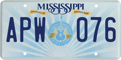 MS license plate APW076