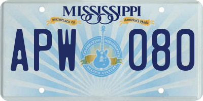 MS license plate APW080