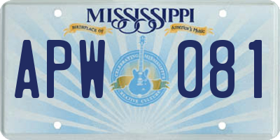MS license plate APW081