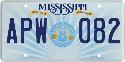 MS license plate APW082