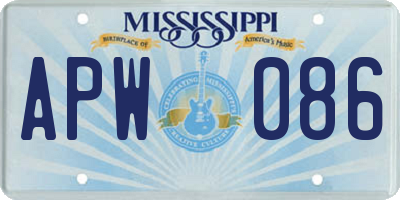 MS license plate APW086