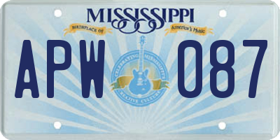 MS license plate APW087