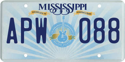 MS license plate APW088