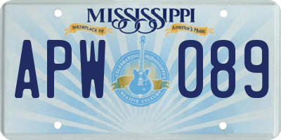 MS license plate APW089