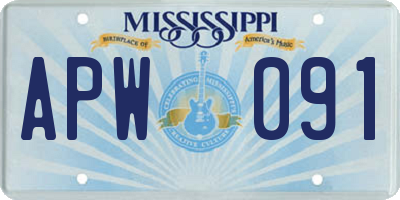 MS license plate APW091