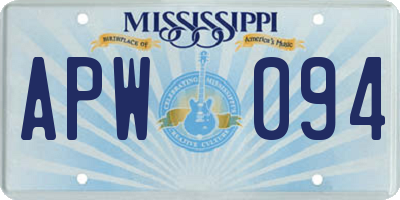 MS license plate APW094