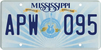 MS license plate APW095