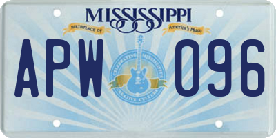 MS license plate APW096