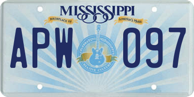 MS license plate APW097
