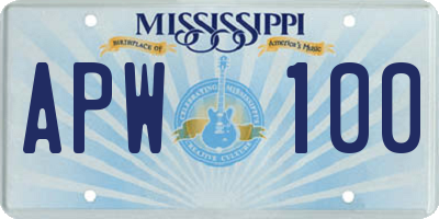 MS license plate APW100