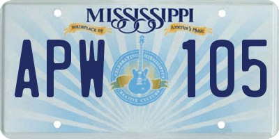 MS license plate APW105