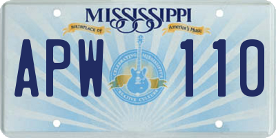 MS license plate APW110