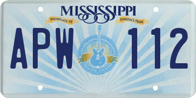 MS license plate APW112