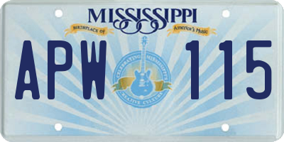 MS license plate APW115