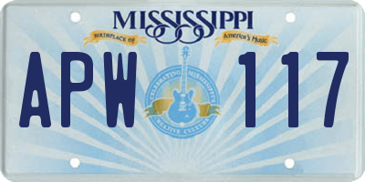 MS license plate APW117