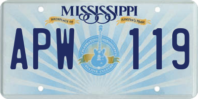 MS license plate APW119