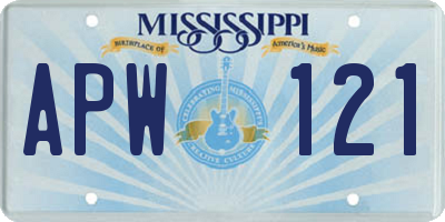 MS license plate APW121