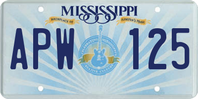 MS license plate APW125