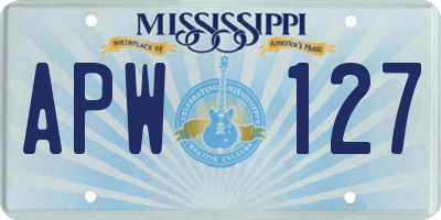 MS license plate APW127