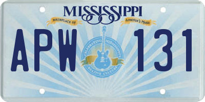 MS license plate APW131