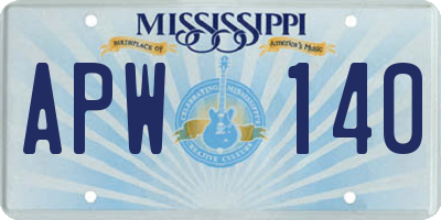 MS license plate APW140