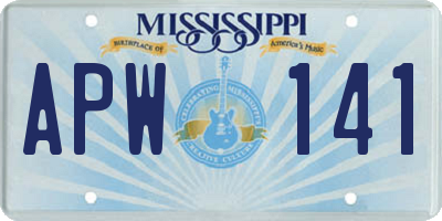 MS license plate APW141
