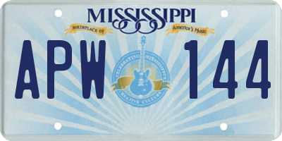 MS license plate APW144
