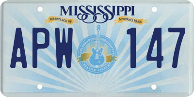 MS license plate APW147