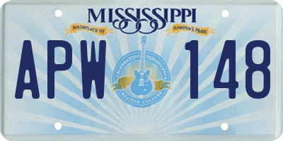 MS license plate APW148