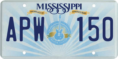 MS license plate APW150