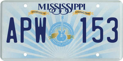 MS license plate APW153