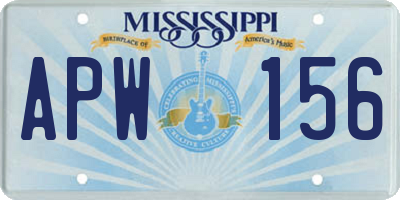 MS license plate APW156