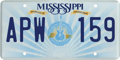 MS license plate APW159