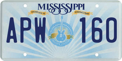 MS license plate APW160