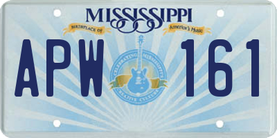 MS license plate APW161