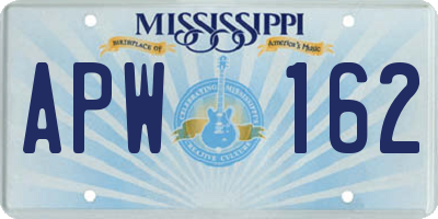 MS license plate APW162