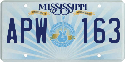 MS license plate APW163