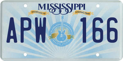 MS license plate APW166