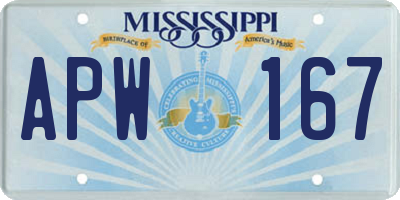 MS license plate APW167