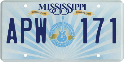 MS license plate APW171