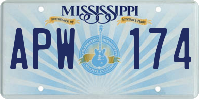 MS license plate APW174