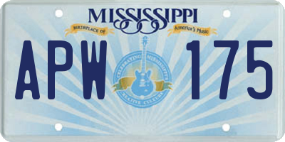 MS license plate APW175
