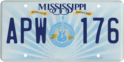 MS license plate APW176